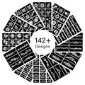12 Reusable Henna Tattoo Stencils, 142 Designs