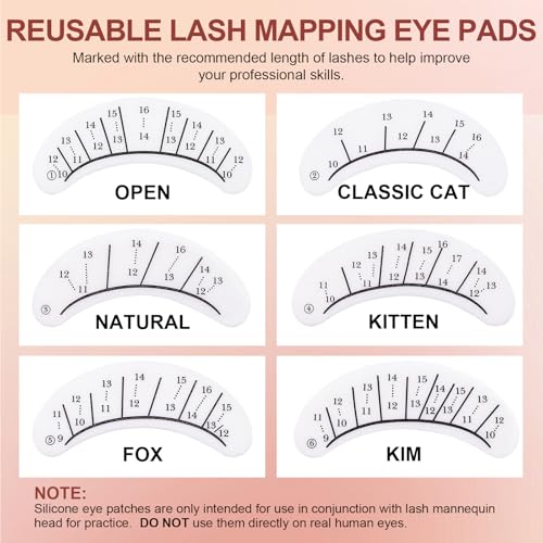 Lash Extension Practice Kit - 80 Pairs with Silicone Eye Pads
