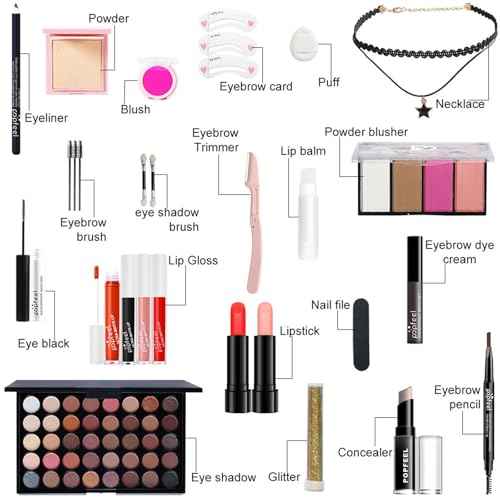 Makeup Advent Calendar 2025, 24 Days Christmas Gifts forTeenage Girls Women All in One Makeup Kit Surprise Gift Christmas Countdown Calendar Gifts with Eyeshadow Palette Lipstick Foundation Eyebrow