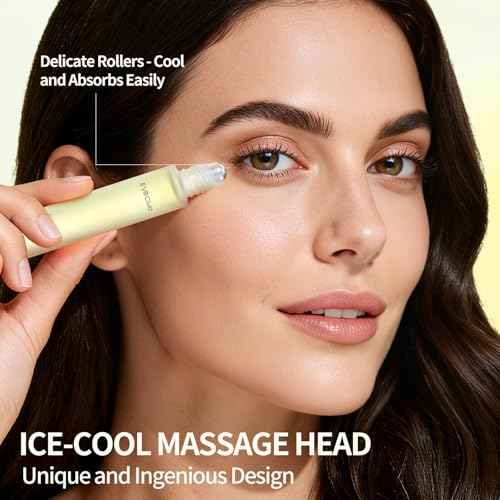 Retinol Under Eye Brightener Roller - Jojoba Oil Eye Serum with Roller Massage - Anti-Aging eye Treatment for Help Skin Barrier Repair, Reduce Fine Lines