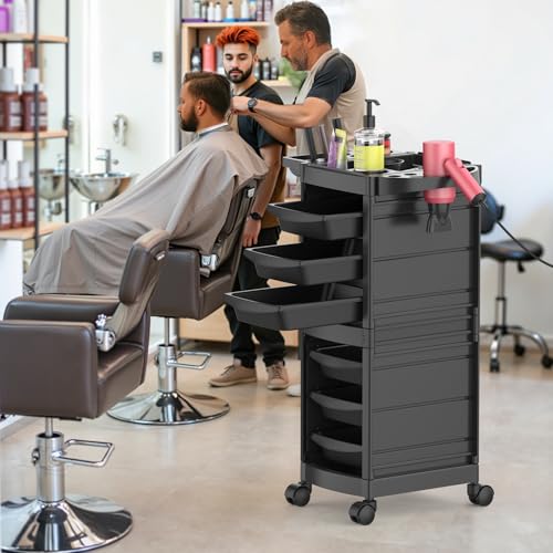 7-Layer Salon Trolley Cart with 6 Drawers & Wheels