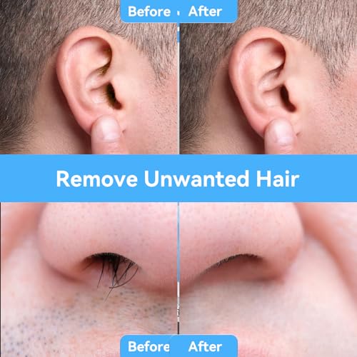 Nose Wax Kit Men, Portable Nose Ear Hair Waxing Kit with 100g Wax, 10 Applicators, 30 Nose Hair Sticks, 10 Mustache & 10 Ear Protectors, mart Constant Temp, USB Fast Heat