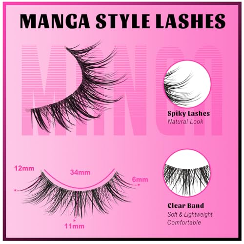 Veleasha Manga Lashes - 5 Pairs Spiky False Eyelashes