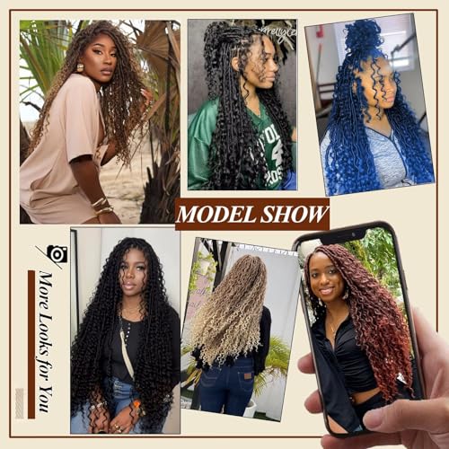 Boho Soft Locs Crochet Hair 30 Inch - 9 Packs Ombre Brown