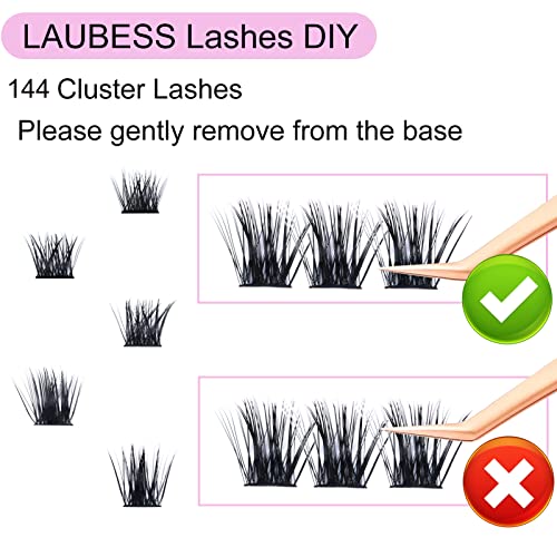 LAUBESS Cluster Lashes 14-18mm Mixed Volume Eyelash Extensions