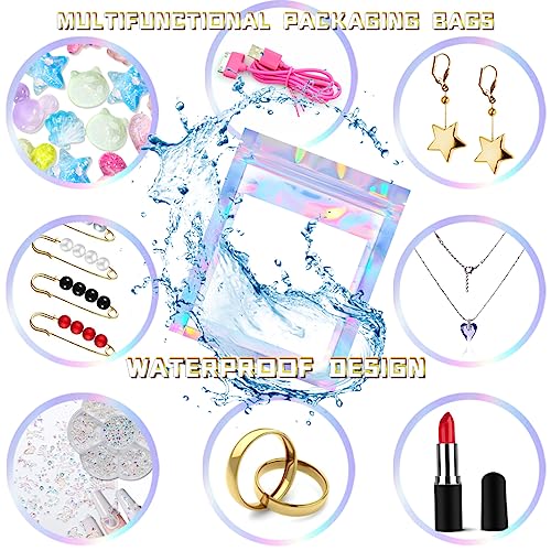 Press On Nail Packaging Bags Set - 100PCS Holographic with Cardboard