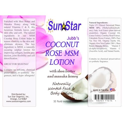 MSM Lotion - Coconut Rose, 32oz
