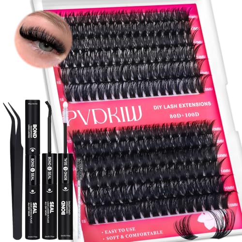 Fluffy Lash Clusters Kit 80D+100D D Curl Extensions 10-18mm