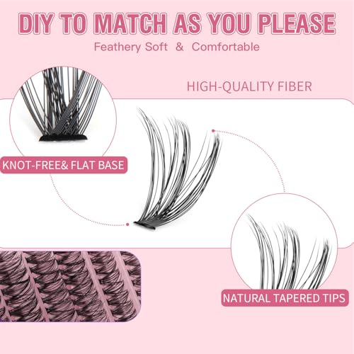 Lash Clusters 300PCS Mixed Volume Eyelash Extensions 8-16mm