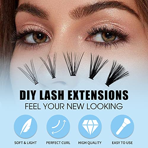 D Curl Lash Clusters 240 PCS 8-16mm DIY Eyelash Extensions