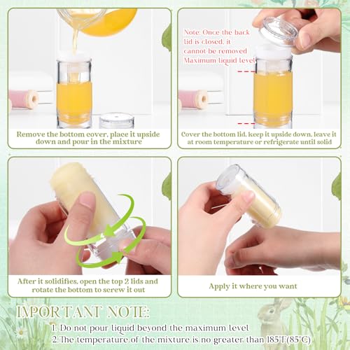 50 Pcs 75 ml Empty Deodorant Containers Twist Filling Stick Plastic Deodorant Container Refillable Bottles Bottom Filling Round Lip Balm Tubes Cylinder for DIY Lip Balm(Clear)