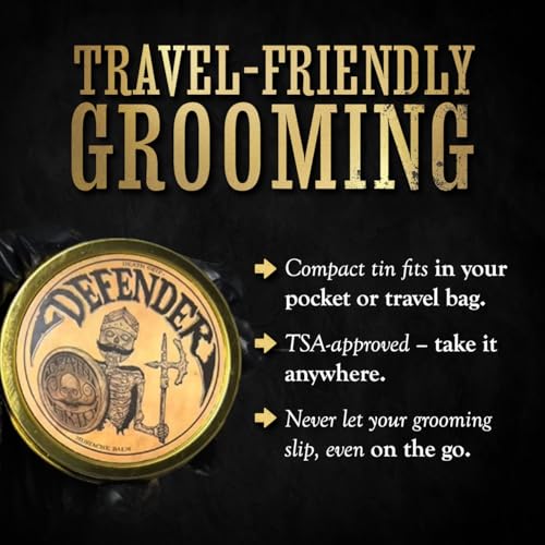 THE VINTAGE GROOMING CO. Defender Mustache Balm and Defender Mustache Guard Set | 2oz Mustache Balm & Mustache Drinking Protector