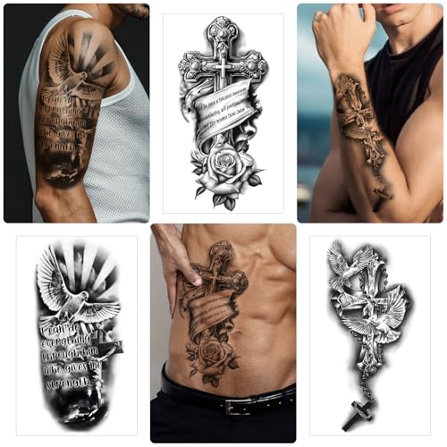 Christian Temporary Tattoos 77 Sheet Realistic Jesus Cross