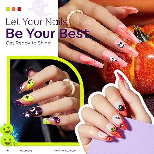 Modelones Neon Gel Nail Polish Set - 6 Bright Colors for Halloween - A-1 Variation