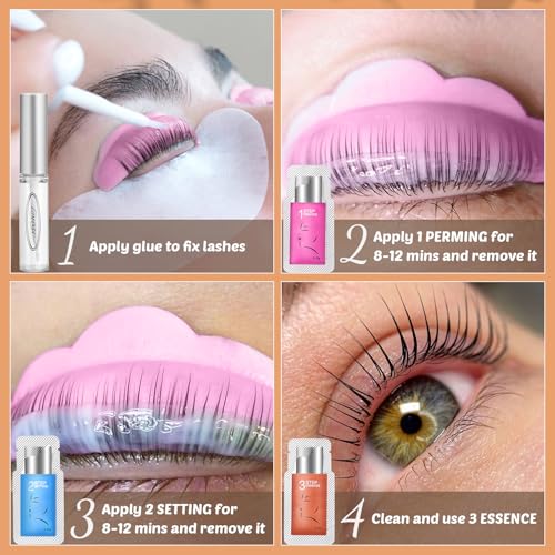 Lash Lift Kit Eyelash Perm Kit Korean Brow Lamination Eyebrow Lifting Kit for Natural Looking Easy to Use