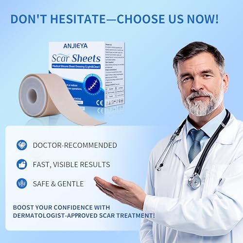 Silicone Scar Sheets (1.6¡± x 120¡± Roll-3M), Scar Tape for Surgical Scars, Reusable, Professional for Keloid Bump Removal, Surgical, C-Section, Tummy Tuck