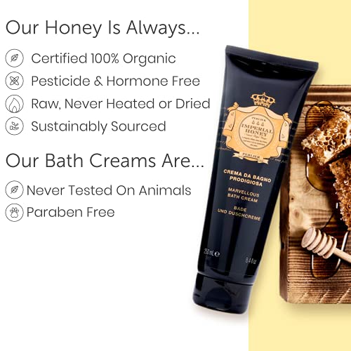 Perlier ? Imperial Honey Bath & Shower Cream, 8.4 oz / 13.5 oz / 16.9 oz, Rejuvenating Cleanser with Black Bee Honey, Nourishing Satin-Smooth Finish, Natural Essential Oils, Luxurious Foaming Formula