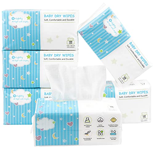 Orighty Baby Dry Wipes - 600 Count Unscented & Chemical-Free