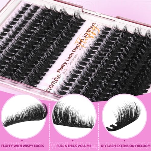 Kiromiro Fluffy Lash Clusters 8-20mm DIY Eyelash Extensions 216pcs