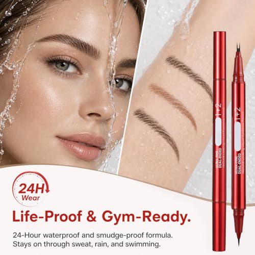 Dual-Ended Eyebrow Pen with Hair-Like Faux Brow Brush