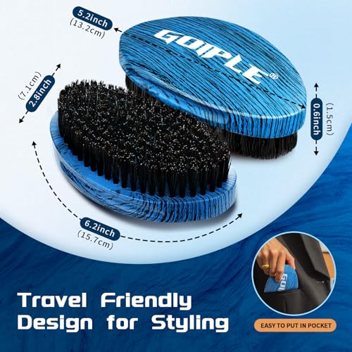 360 Wave Brush for Men - Medium Hard Beech & Boar Bristle