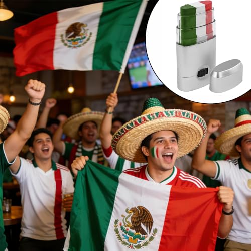 Mexican Flag Face Paint Stick - Green White Red 3 in 1