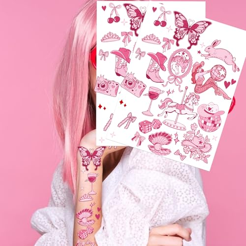 Pink Pony Club Temporary Tattoos - 2 Sheets Party Favor