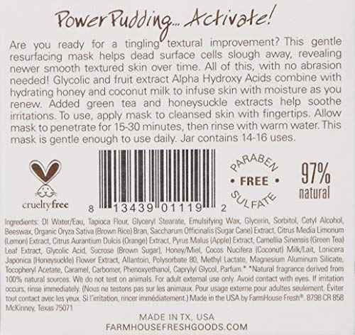 FarmHouse Fresh Pudding Apeel Tapioca Rice Active Fruit Glycolic Mask, 3.2 Fl Oz
