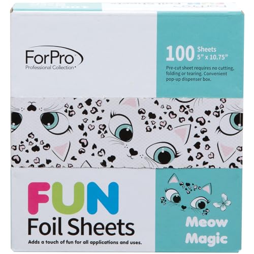ForPro 5" Fun Meow Magic Aluminum Foil Sheets - 100 Count
