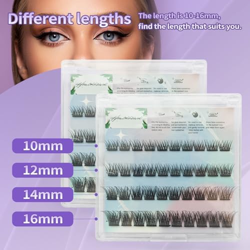 Press-On Lashes Kit Self-Adhesive 10-16mm Reusable
