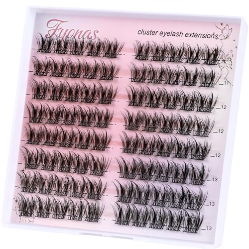 Fyonas Bonny Natural Eyelash Clusters - 80 Pcs, 11-13mm, Natural Look, False Lash Extensions