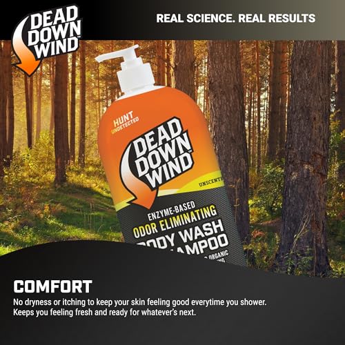 DEAD DOWN WIND Body & Hair Soap Pump Top | 32 oz Bottle | 2 Pack (64 oz.) | Unscented | Sensitive Skin Body Wash & Body Soap, Hunting Accessories