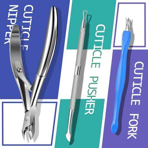 TsMADDTs Nail Manicure Kit with 3 Nail Files, 2 Buffer Blocks, Cuticle Tool with Trimmer, Pusher and Cuticle Oil for Women Nail Care