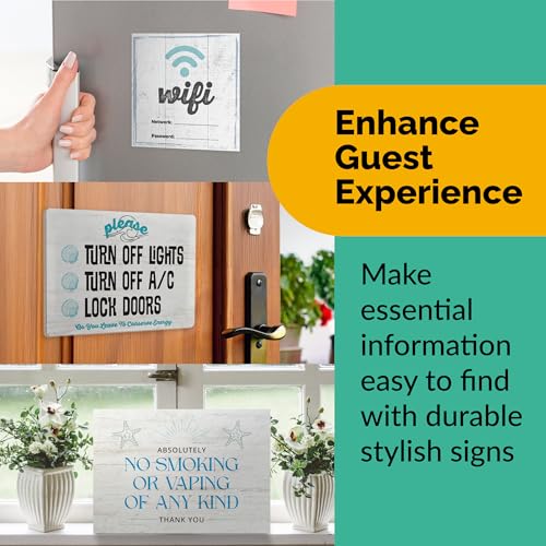 Essential AirBnB Sign Set: Wifi, No Smoking, Do Not Flush
