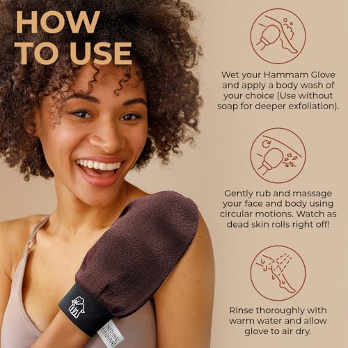 Moroccan Kessa Hammam Exfoliating Glove | Black Microfiber Body Scrub Mitt