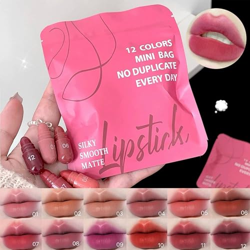 12 Color Mini Lipstick Set - Matte Velvet Finish