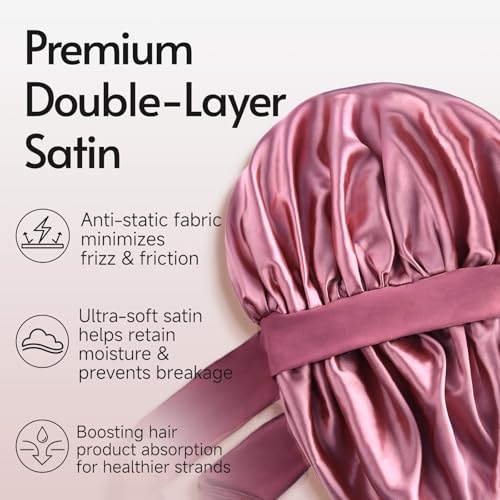 Yanideer Gold One Size Satin Bonnet Set for Curly Hair – Sleep & Protect