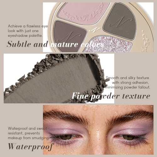 Noerrors Soft Mauve Eyeshadow Quad Palette - Matte & Glitter