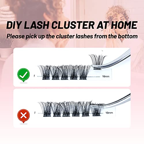 DIY Eyelash Extensions, Crislashes Lash Clusters 13 Rows, Resuable Cluster Lashes, Soft Individual Cluster Lashes, 78 PCS Cluster Eyelash Extensions at Home (F09 16mm)