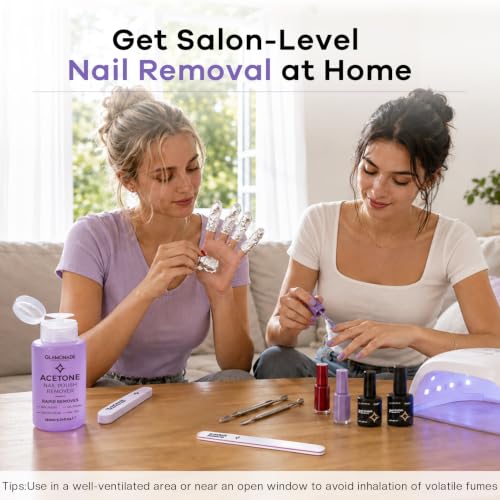 Glamonade Grape Scent Acetone Nail Polish Remover Pump 6.34oz - Strong Gel & Regular Polish Remover