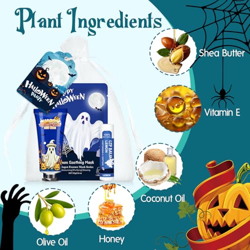 50 Pack Halloween Skincare Gift Set - Hand Cream, Masks & Lip Balm