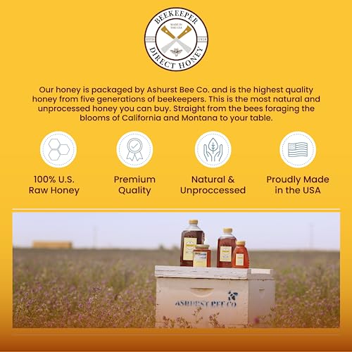 Beekeeper Direct Raw Alfalfa Honey - 3lbs Gourmet Squeeze Bottle