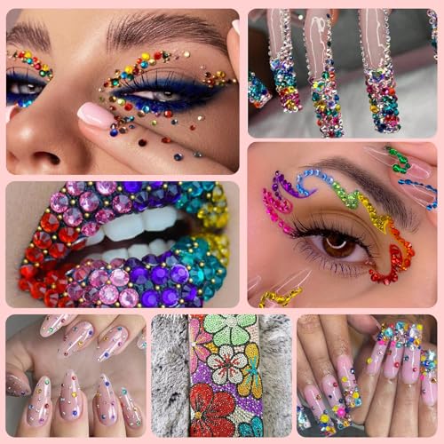 Canvalite 40000 Pcs Multicolor 3mm Rhinestones with B7000 Glue