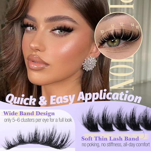 Mink Lash Clusters 10-16mm Wispy Manga CD Curl Eyelash Extensions