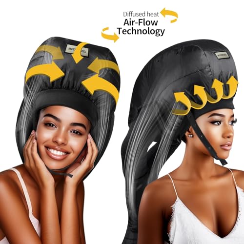 Hooded Hair Dryer Bonnet with Dual-Tube Heat | Hands-Free Drying