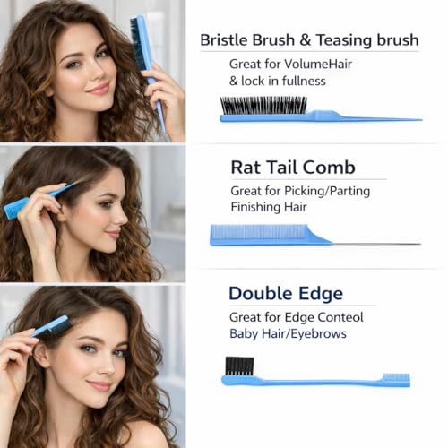 Detangler Brush for Curly Hair | 4-in-1 Styling Set