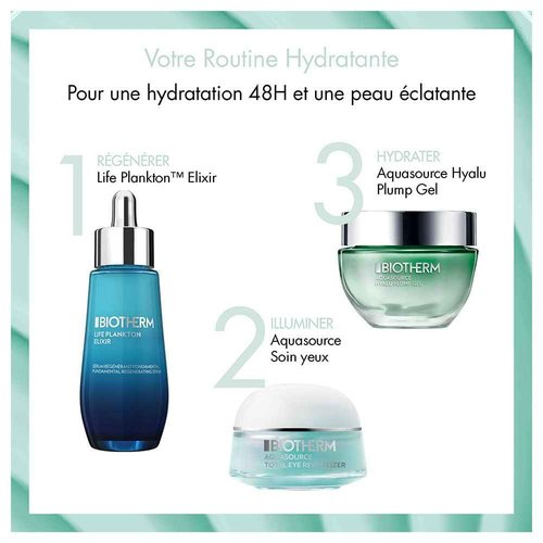 Biotherm Aquasource Hyalu Plump Gel, For Normal To Oily Skin. With plumping Hyaluronic Acid And Regenerating Biotech Plankton For Visibly Plumper And Glowing Skin, 1.01 Fl. Oz.
