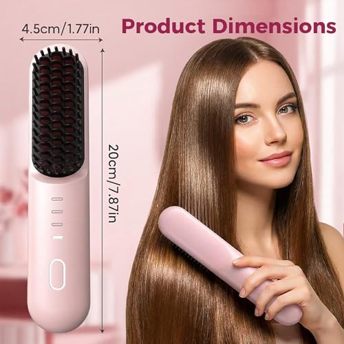 Cordless Straightening Brush for Short Hair - Ionic Ceramic