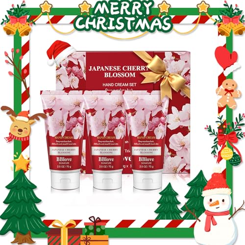 Bath and Body Care Hand Cream Moisturizing Gift Set-3PCS x 2.5oz Japanese Cherry Blossom, Natural Ingredients, Long-Lasting Moisture,Thoughtful Presents, Ideal as Gifts for Birthday Mother's Day Gift
