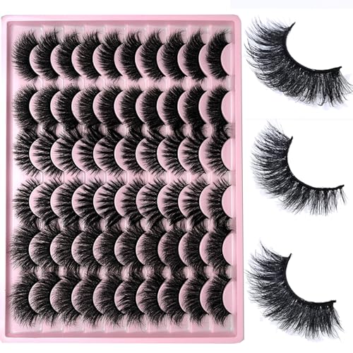 30 Pair Faux Mink False Lashes Kit - Fluffy 3D Wispy Eyelashes